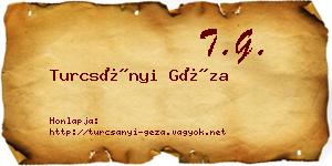 Turcsányi Géza névjegykártya